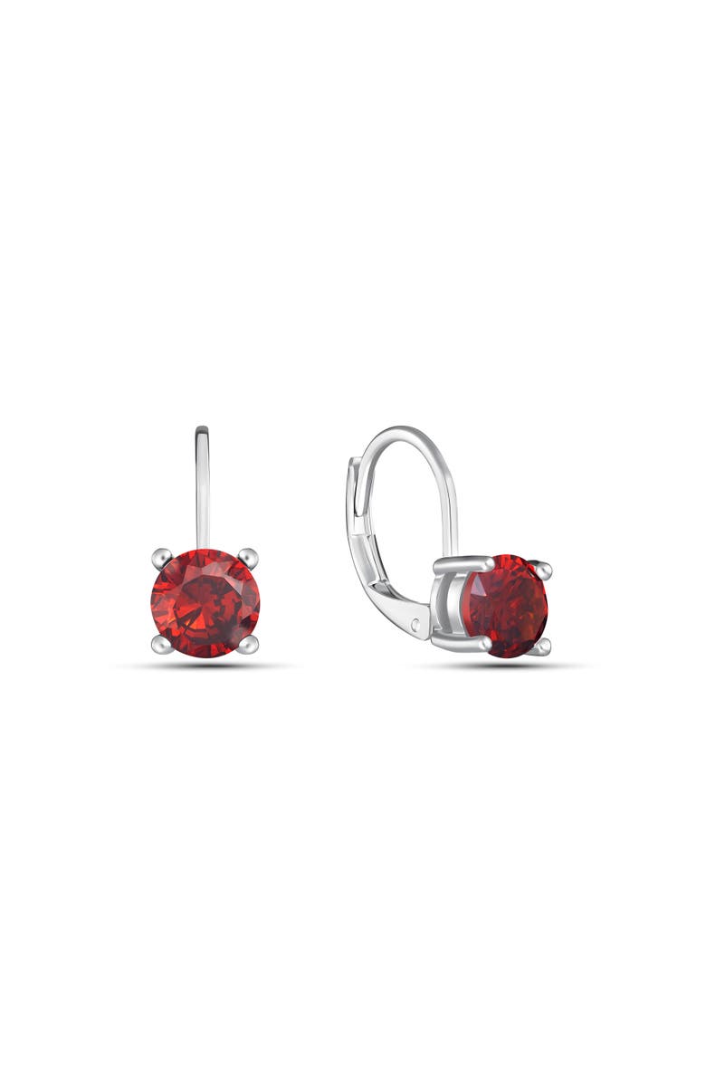 Donatello Gian Round Cut Red Leverback Earrings, Main, color, Red