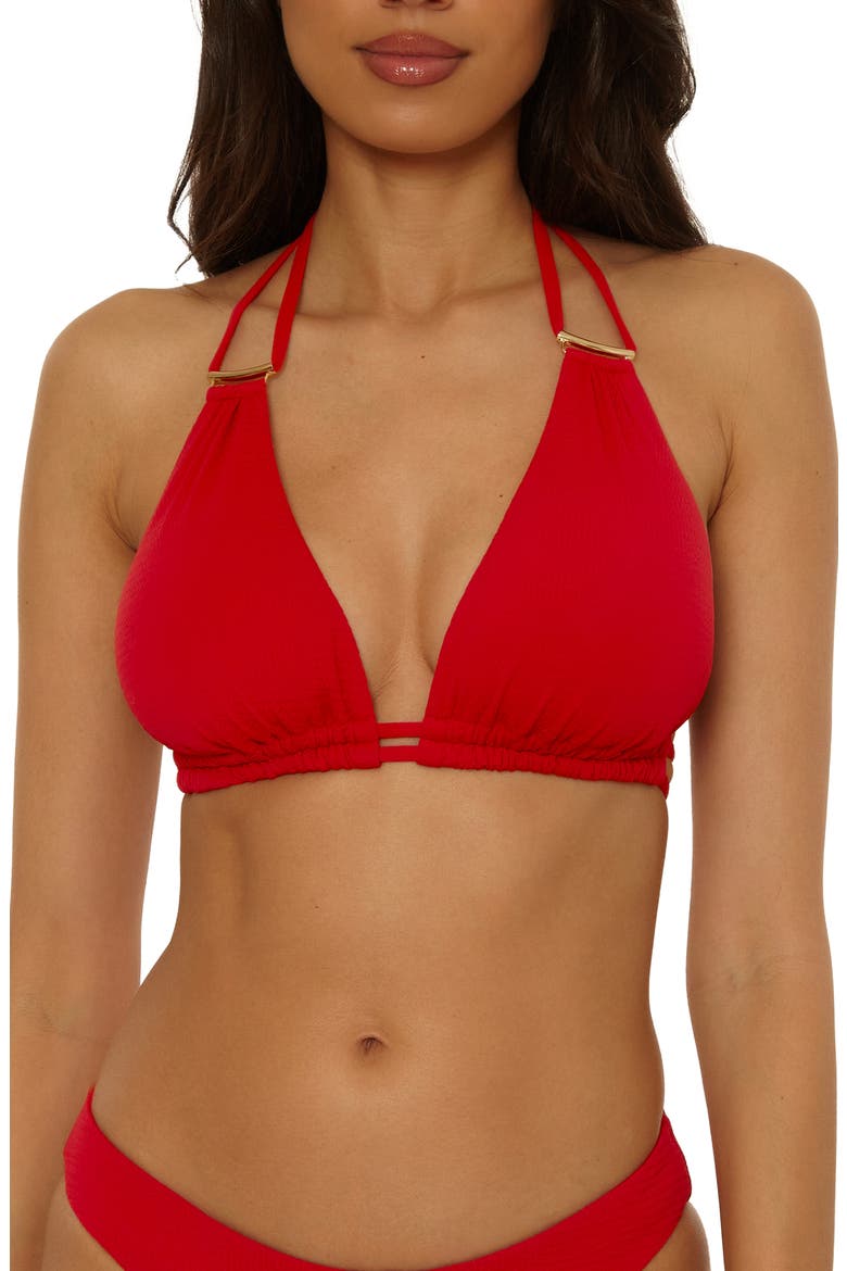 Riviera Triangle Bikini Top, Main, color, APPLE