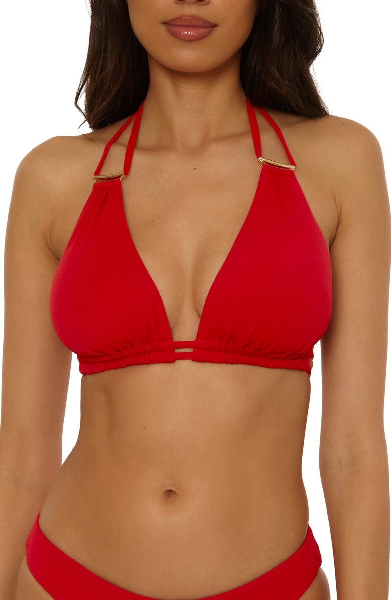 Becca Riviera Triangle Bikini Top, Main, color, Apple