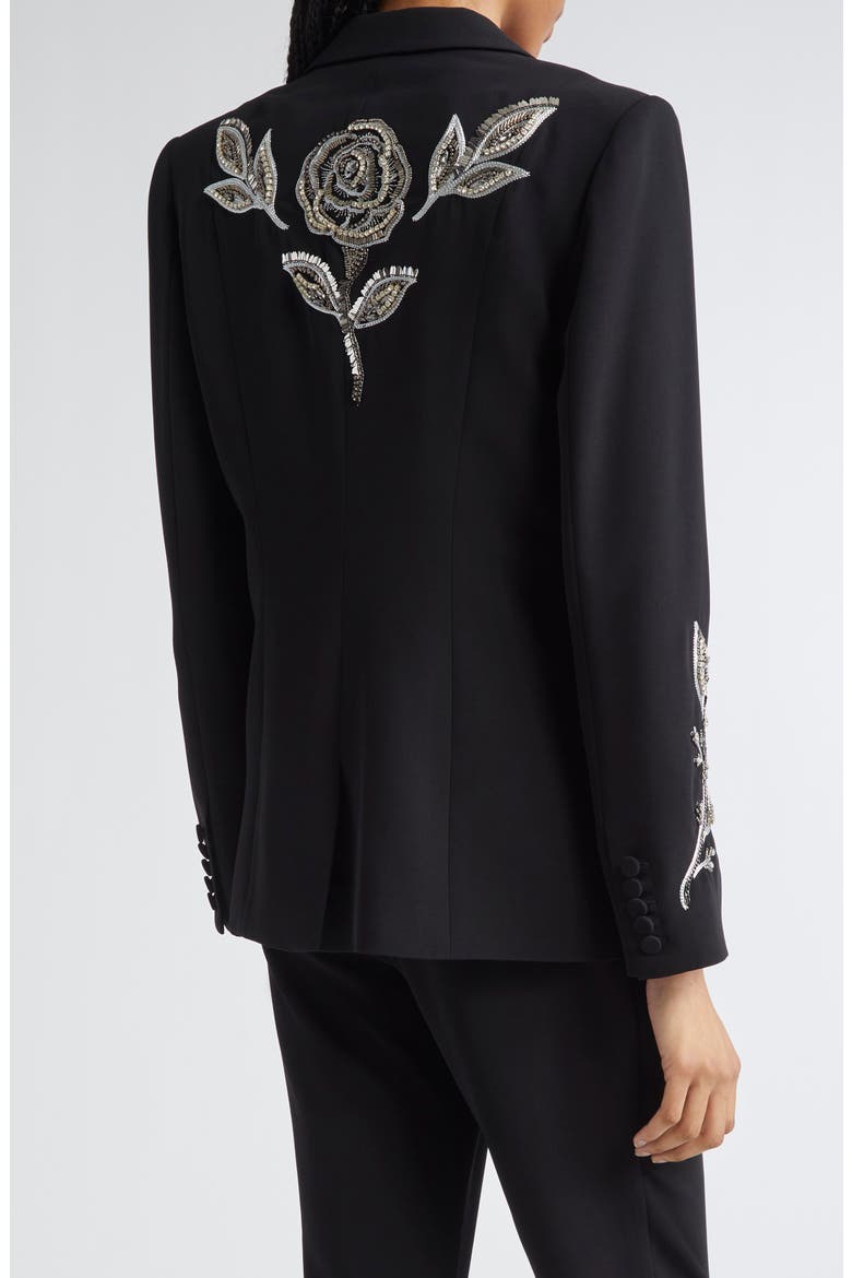 Karlie Metallic Paisley Detail Blazer, Alternate, color, BLACK