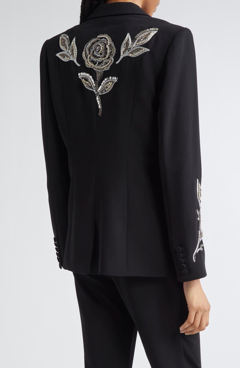 Cinq à Sept Karlie Metallic Paisley Detail Blazer, Alternate, color, Black