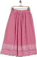 Ellen Tracy A-Line Embroidery Midi Skirt