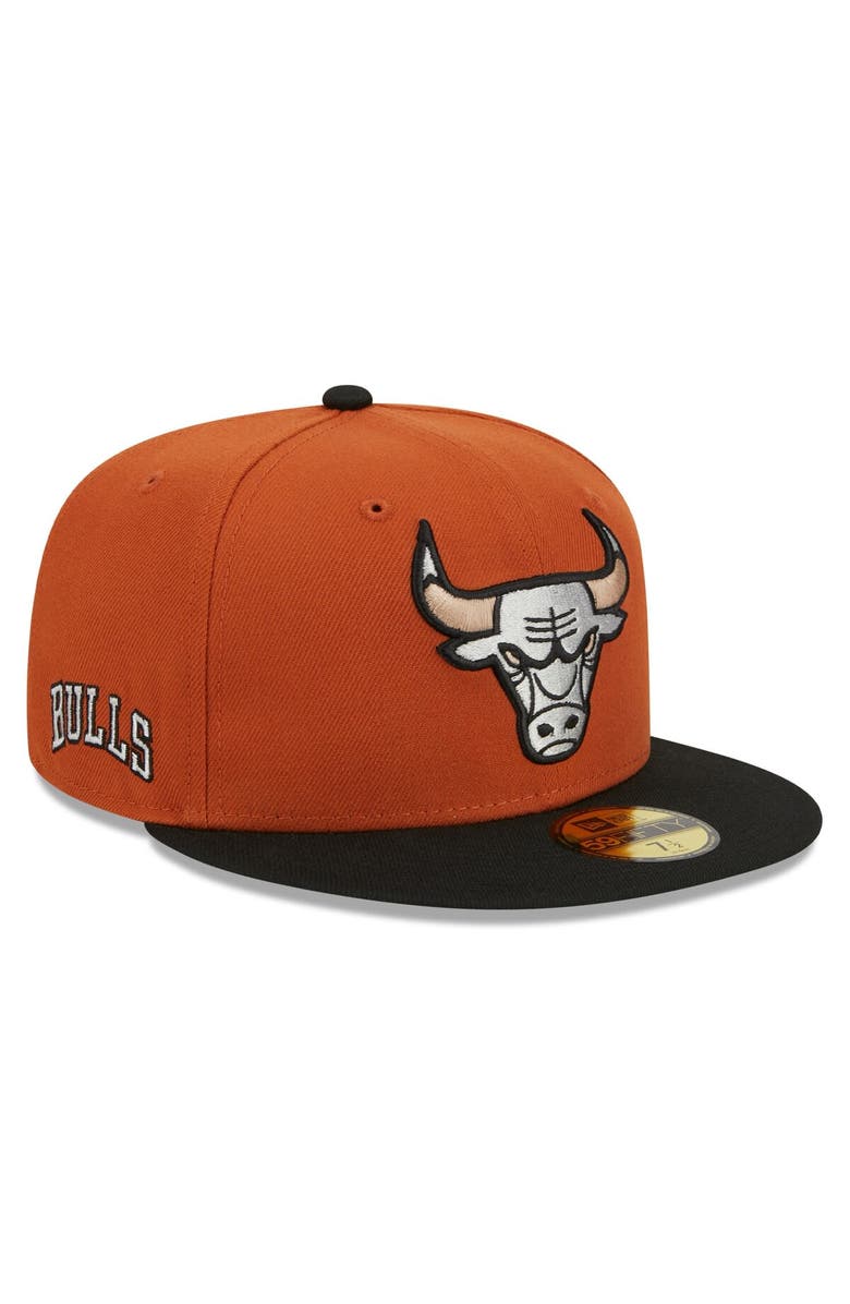 New Era Men's New Era Rust/Black Chicago Bulls Two-Tone 59FIFTY Fitted Hat, Main, color, 