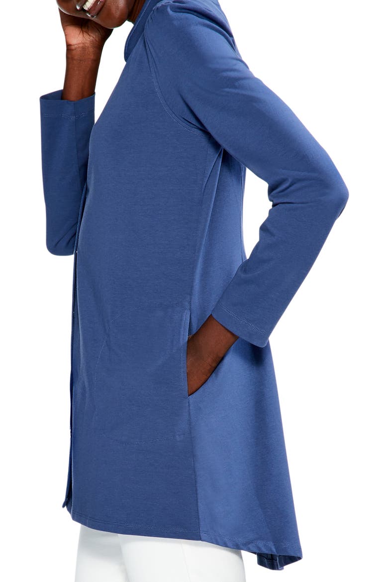 Perfect Snap-Up Stretch Cotton Jacket, Alternate, color, HARBOR BLUE