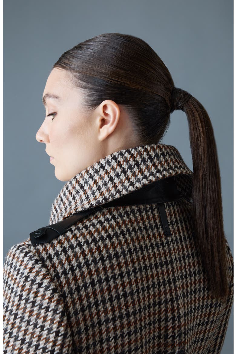 Elodie Houndstooth Double Breasted Coat, Alternate, color, EARTH BROWN MULTI