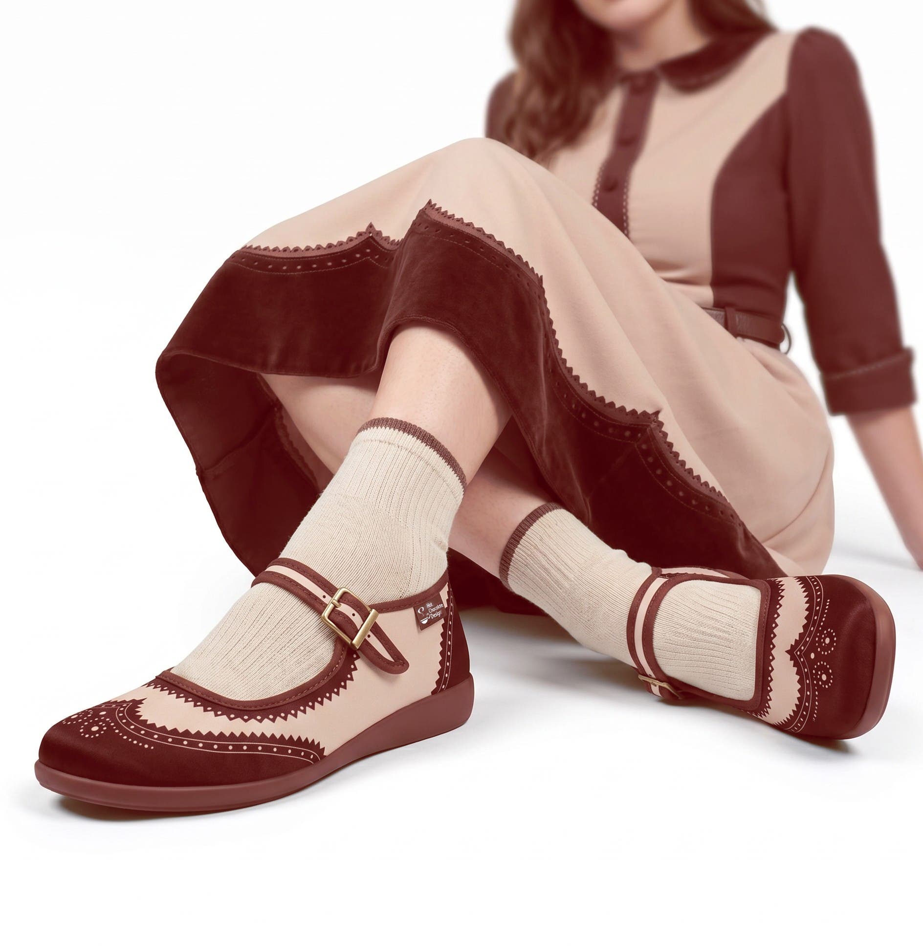 Hot Chocolate Design Havana Coffee Women's Mary Jane Flats, Alternate, color, Havana Coffee