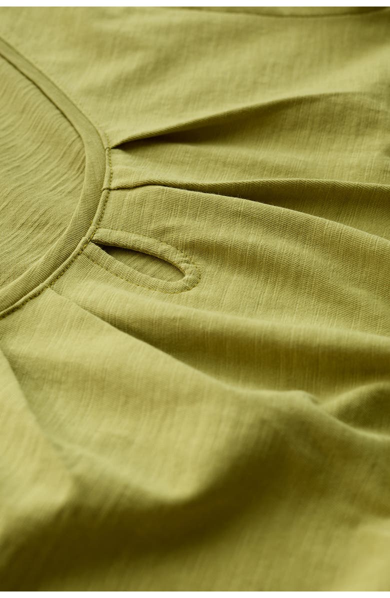 Seasalt Cornwall Appletree Keyhole Organic Cotton T-Shirt, Alternate, color, Avocado