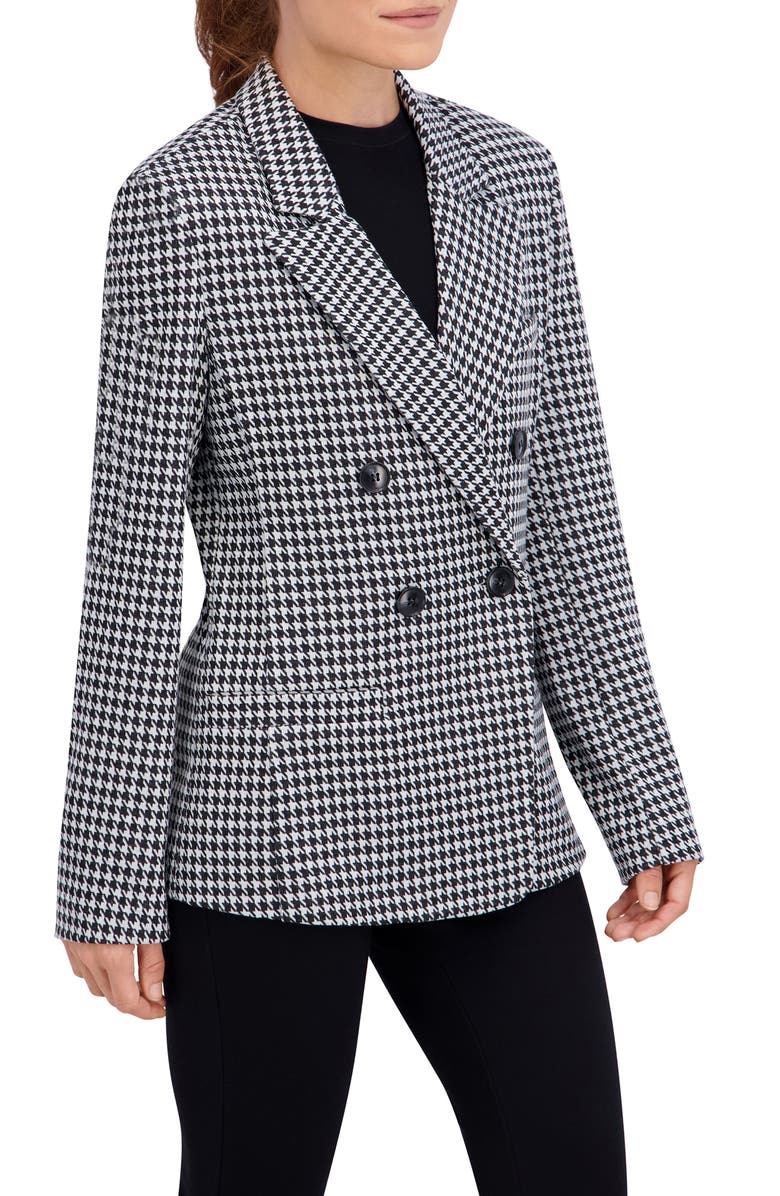 Ookie & Lala Plaid Double Breasted Blazer, Alternate, color, Black/ White