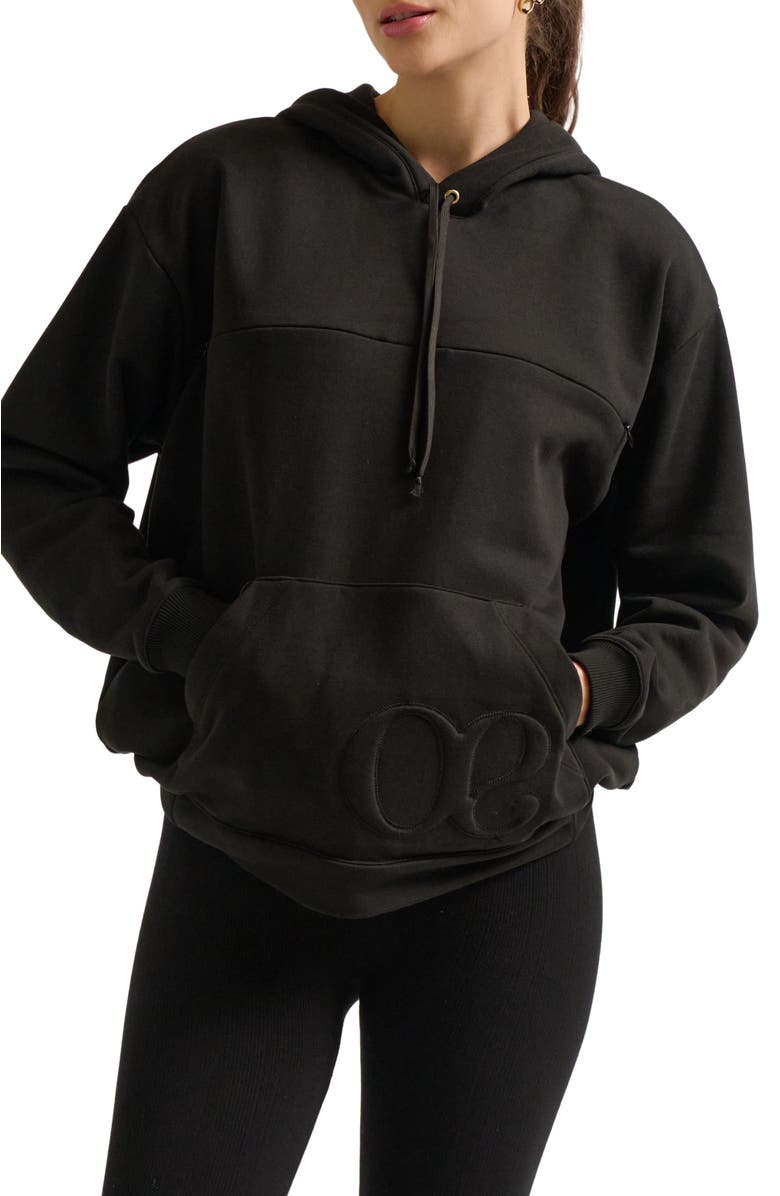Cache Coeur Boston Maternity & Nursing Hoodie, Alternate, color, Black