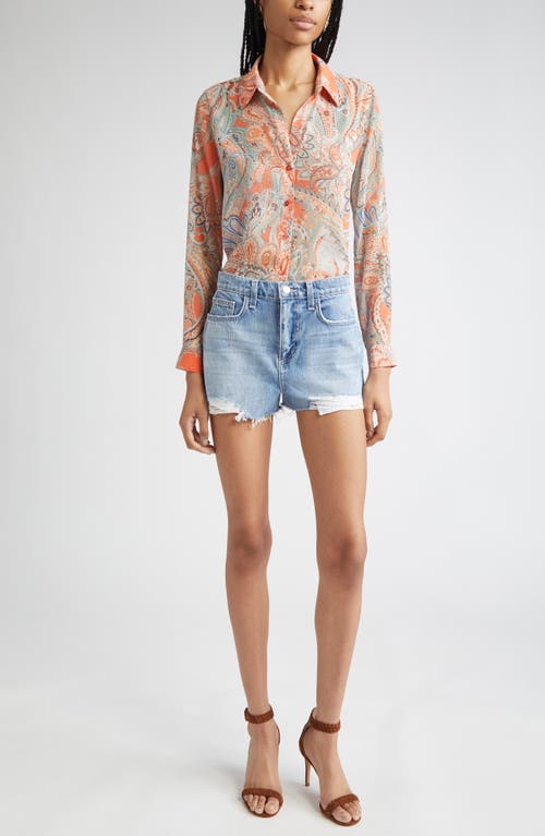 L AGENCE L'AGENCE LAURENT PAISLEY PRINT BUTTON-UP SHIRT 