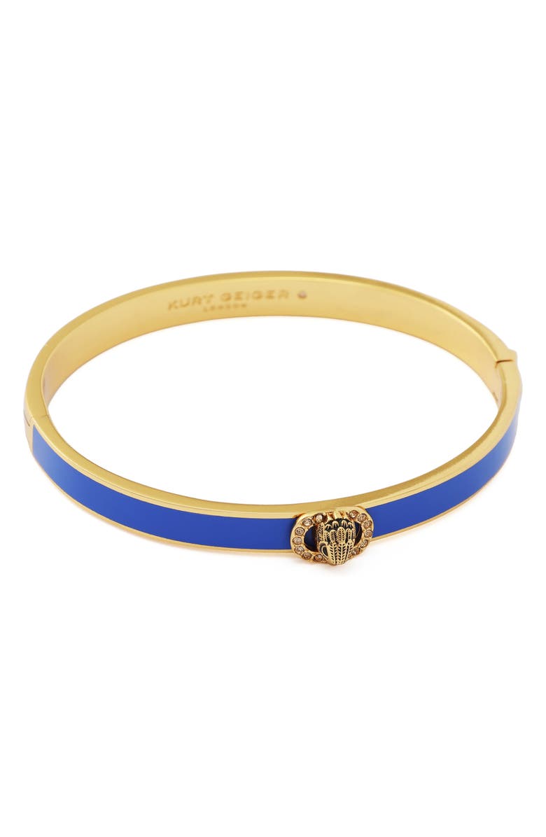 Kurt Geiger London Chelsea Enamel Hinged Bangle, Main, color, Blue