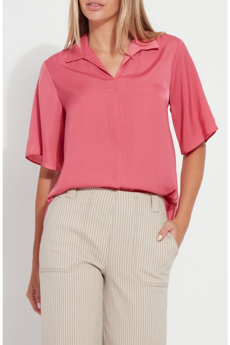 Telia Flutter Sleeve Top, Alternate, color, CORAL ROSE