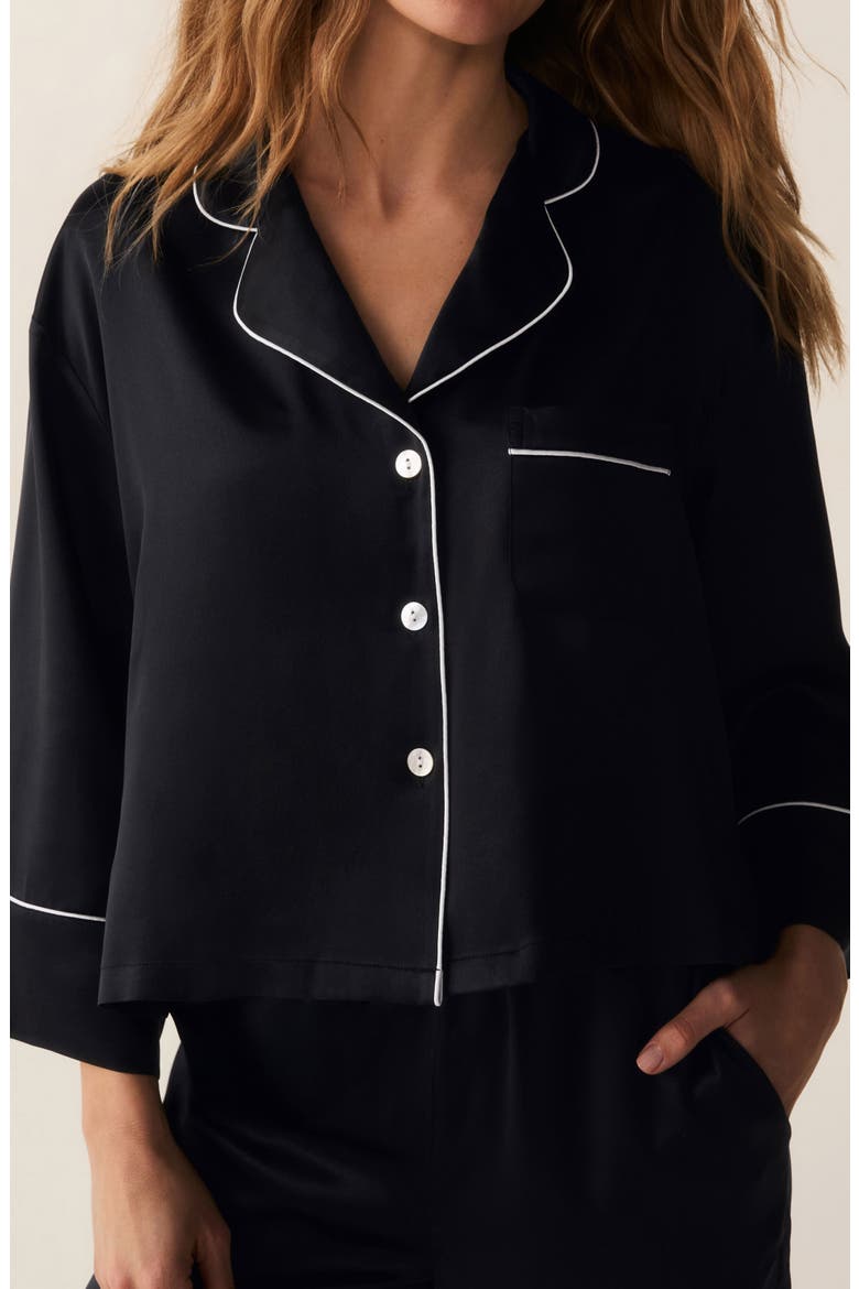 Celine Silk Pajama Set, Alternate, color, BLACK
