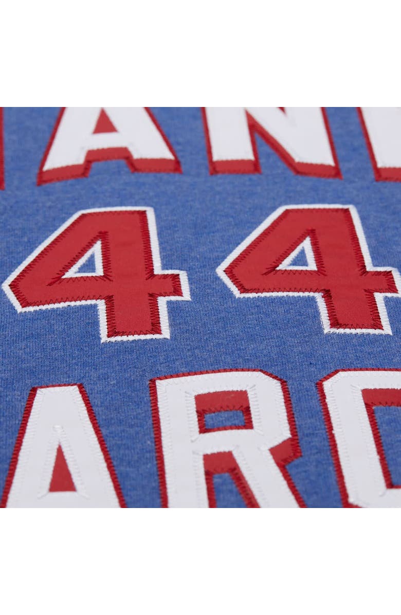 Mitchell & Ness Men's Mitchell & Ness Hank Aaron Royal Atlanta Braves Legends Collection Vintage Logo Fleece Name & Number Pullover Sweatshirt, Alternate, color,