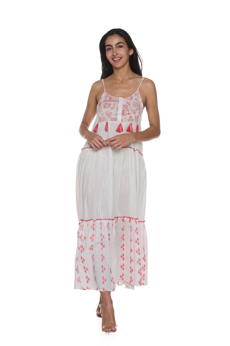 Embellished Maxi Dress, Alternate, color, WHITE
