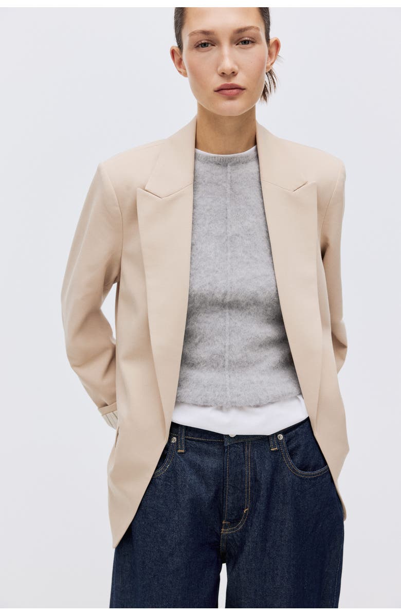 H&M Throw-on Blazer, Alternate, color, Light Beige