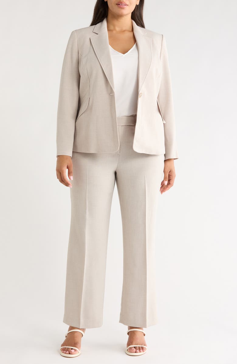 KASPER Pebble Crepe Two-Button Blazer, Alternate, color, Summer Straw