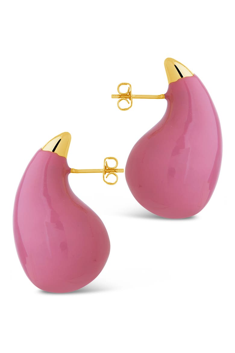 Brystol Enamel Stud Earrings, Alternate, color, GOLD
