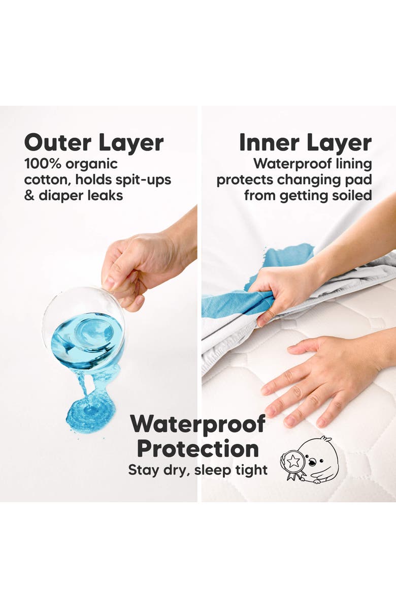 KeaBabies 2-Pack Soothe [Protect+] Waterproof Changing Pad Covers, Alternate, color, Soft White