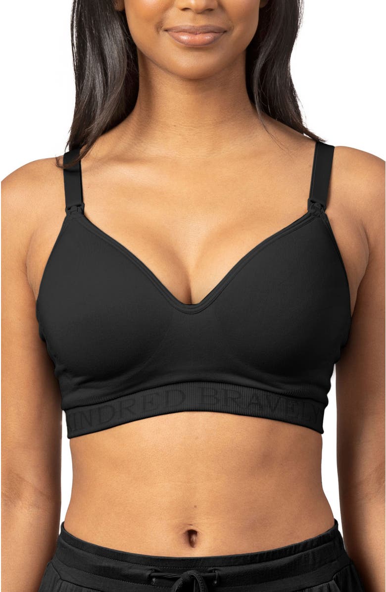 Kindred Bravely Contour Hands-Free Pumping & Nursing Bra, Main, color, Black