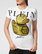 PHILIPP PLEIN T-Shirt Round Neck Ss Pp Duck With Crystals Women