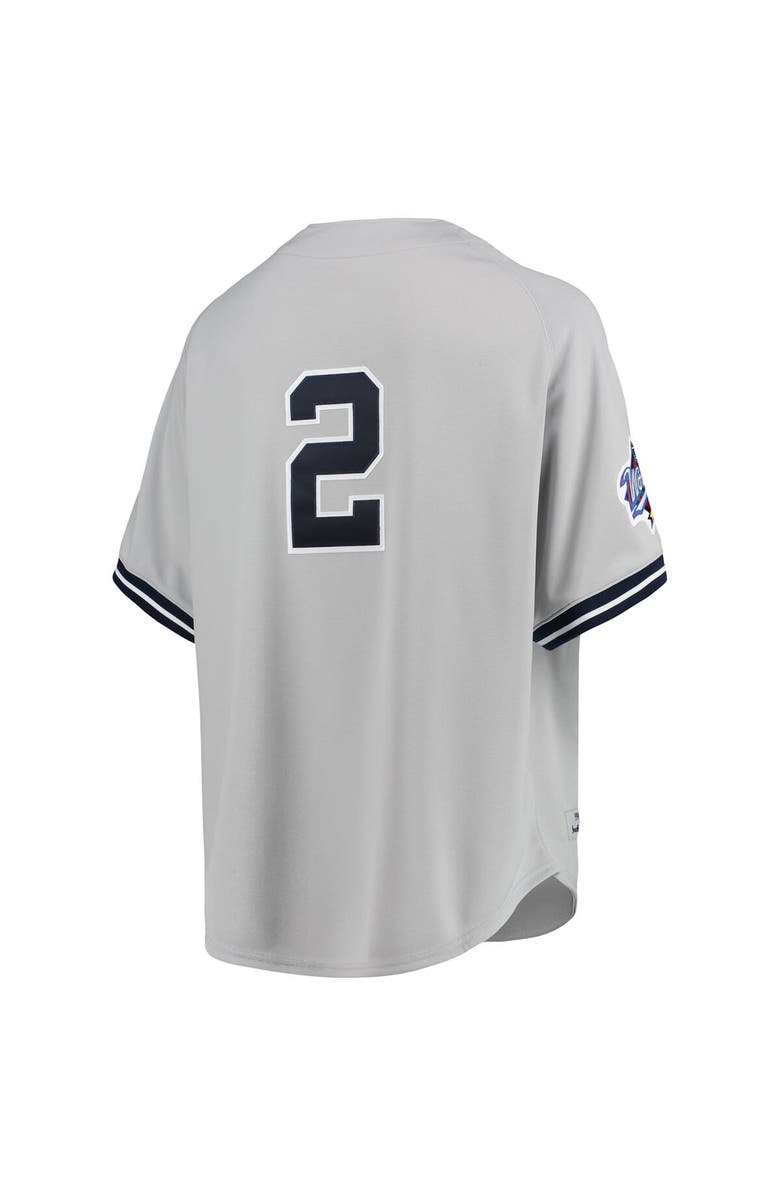 Mitchell & Ness Men's Mitchell & Ness Derek Jeter Gray New York Yankees 1998 Cooperstown Collection Road Authentic Jersey, Alternate, color,