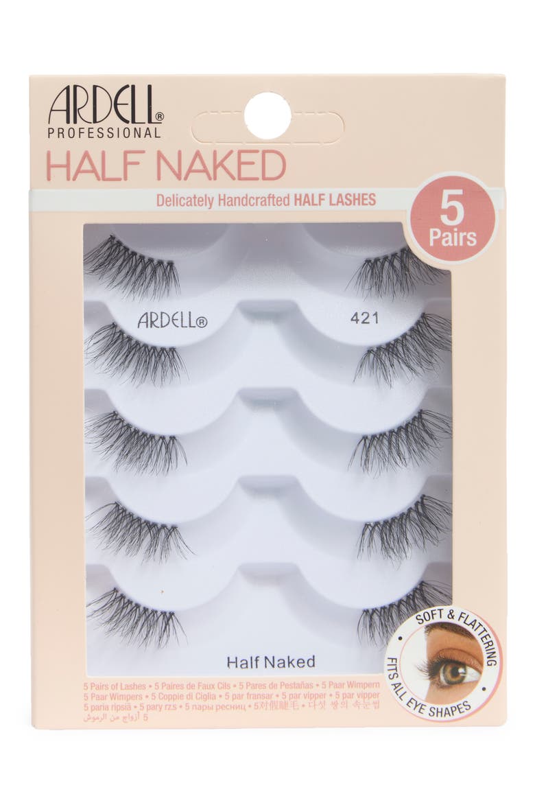 Naked 421 Half False Lashes, Main, color, BLACK