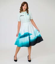 Unique Vintage Retro Style High Waist Vivien Swing Skirt