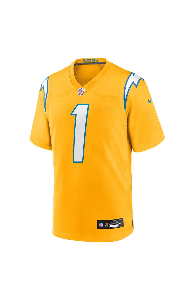 Nike Men's Nike Quentin Johnston Gold Los Angeles Chargers Alternate Charger Power Game Player Jersey, Alternate, color, Gold