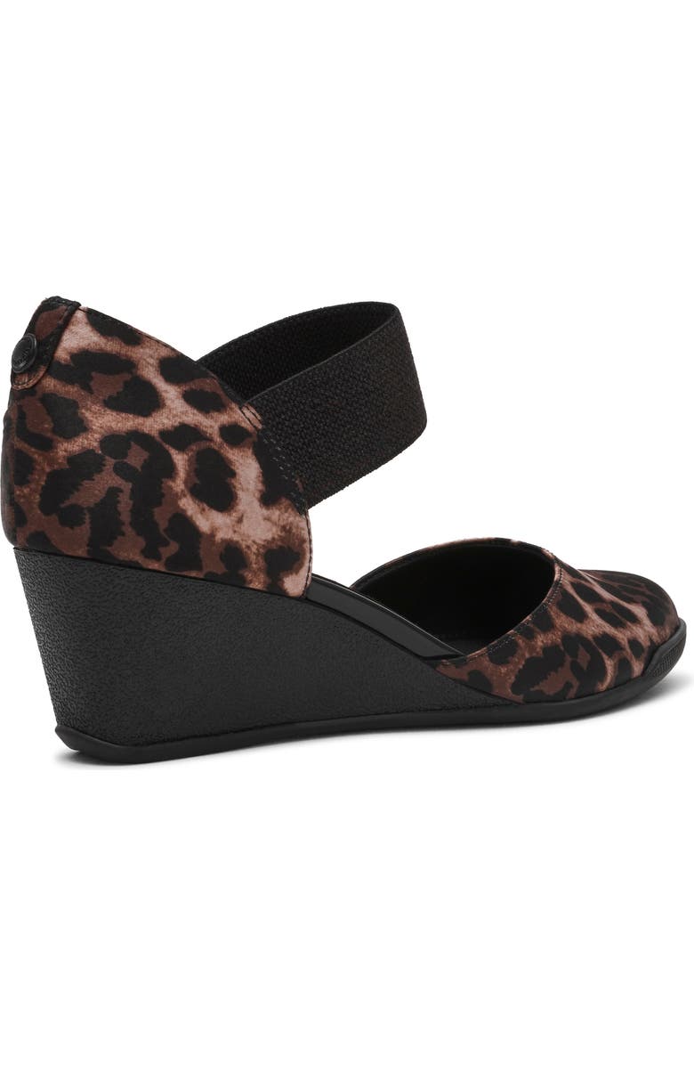 Anne Klein Tiffany Ankle Strap Wedge Pump, Alternate, color, Leopard Satin