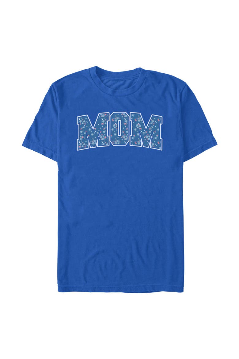 Men's Minnie Mouse Mom Collegiate Flower Pattern  Graphic T-Shirt, Main, color, Royal Blue
