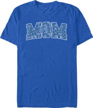 Minnie Mouse Men's Minnie Mouse Mom Collegiate Flower Pattern  Graphic T-Shirt