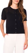 Halogen® Short Sleeve Button-Up Sweater