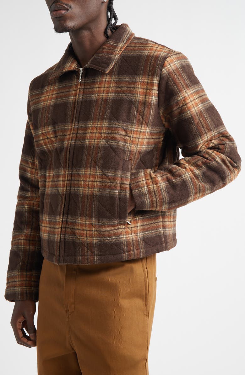 STOCKHOLM SURFBOARD CLUB Phil Plaid Quilted Jacket, Alternate, color, Brown Check