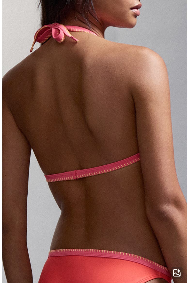 Embroidered Two-Piece Swimsuit, Alternate, color, CORAL RED