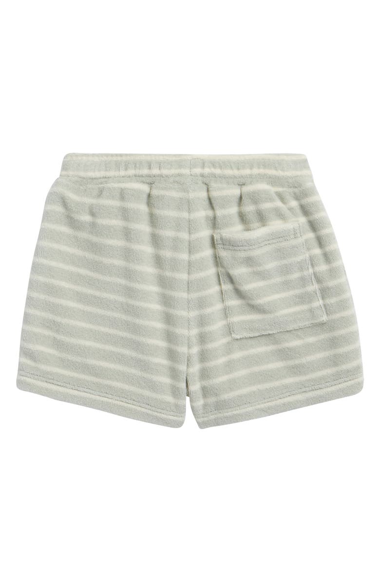 Rylee + Cru Stripe Cotton Blend Terry Shorts, Alternate, color, Seafoam