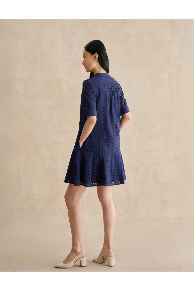 Jasmine Short Sleeve Flared Mini Dress, Alternate, color, True Navy