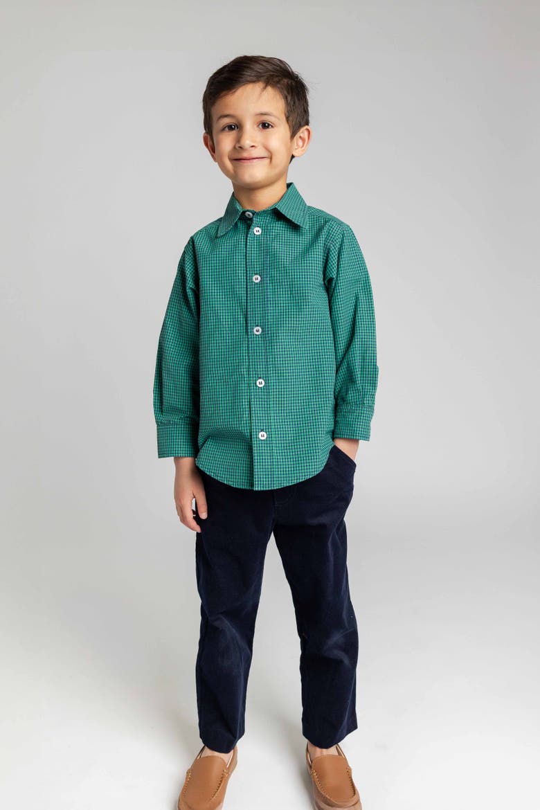 Check Button Down Shirt, Alternate, color, Navy & Jade Check