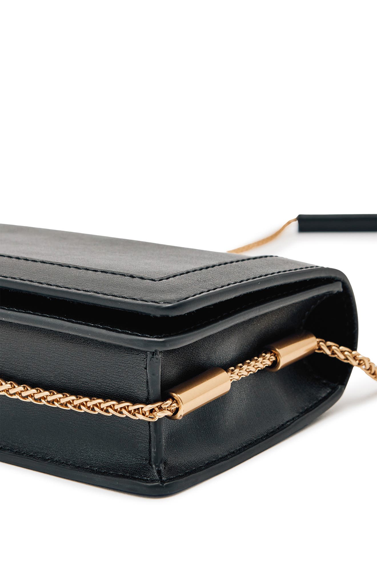 Reiss Talia Leather Shoulder Bag, Alternate, color, Black