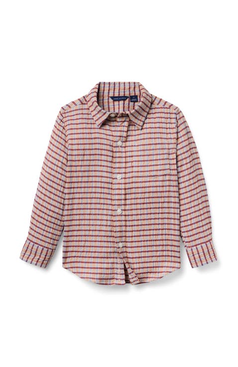 Plaid Seersucker Twill Shirt (Toddler)