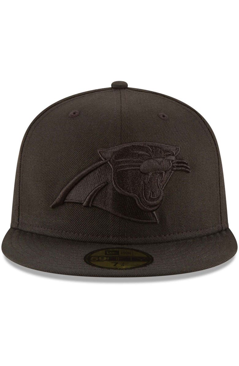 New Era Men's New Era Carolina Panthers Black on Black 59FIFTY Fitted Hat, Alternate, color, 