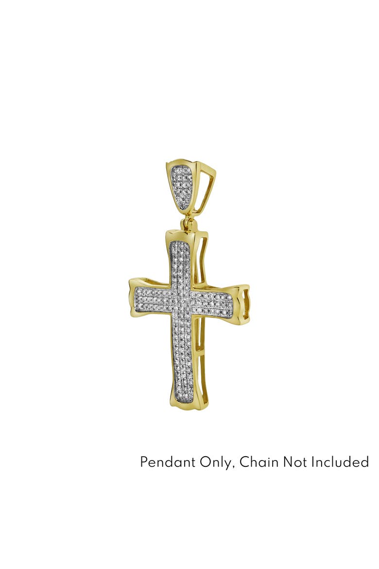 Templar Cross Diamond Pendant in 10K Yellow Gold, Alternate, color, 10K Yellow Gold