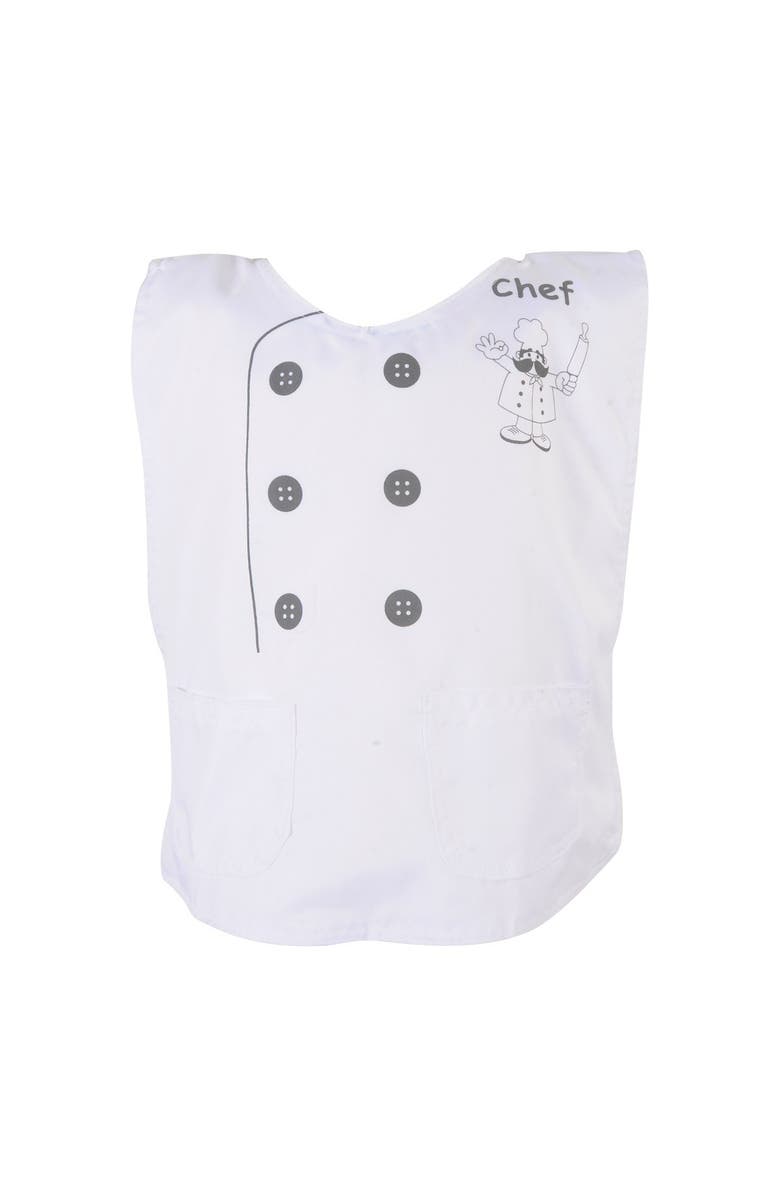 Kaplan Early Learning Company Toddler Chef Vest & Hat, Alternate, color, White