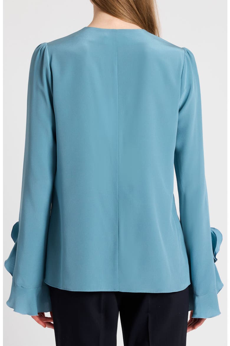 Anna Silk Ruffle Cuff Blouse, Alternate, color, Sea Mist