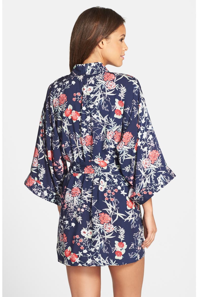 Sweet Dreams Print Robe, Alternate, color, NAVY PEACOAT MEADOW FLORAL