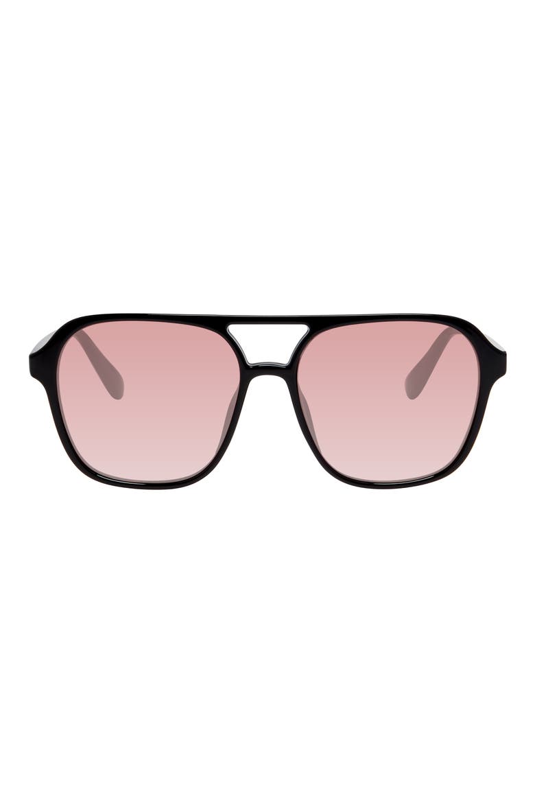 56mm Navigator Sunglasses, Main, color, SOLID BLACK