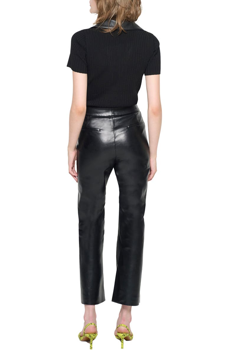 AS by DF Rowan Leather Cropped Flare Pants, Alternate, color, Black