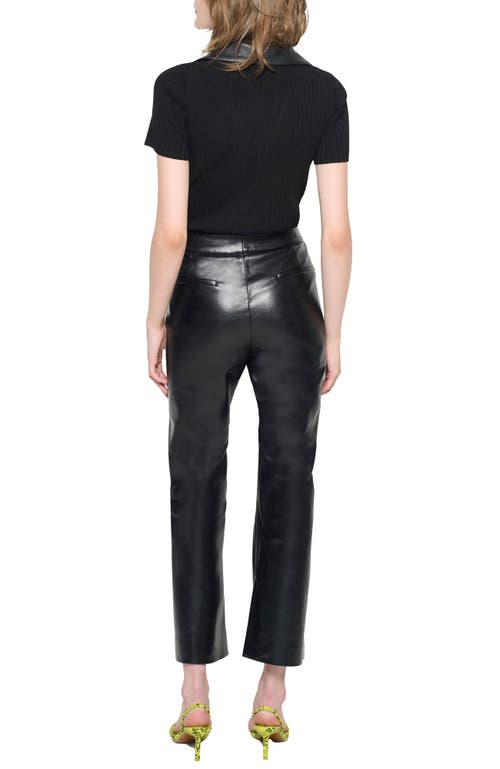 As B Y Df Rowan Leather Cropped Flare Pants In Black