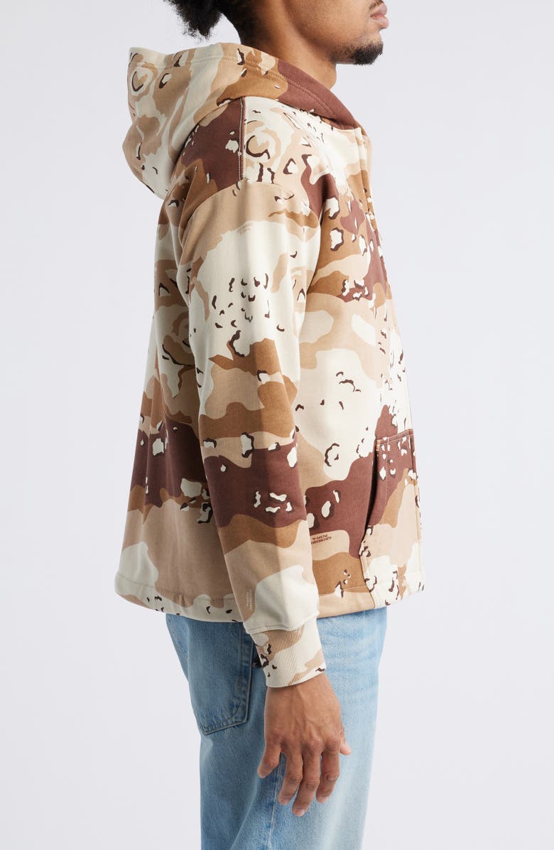 ICECREAM Shift Camo Crop French Terry Zip Hoodie, Alternate, color, Fog