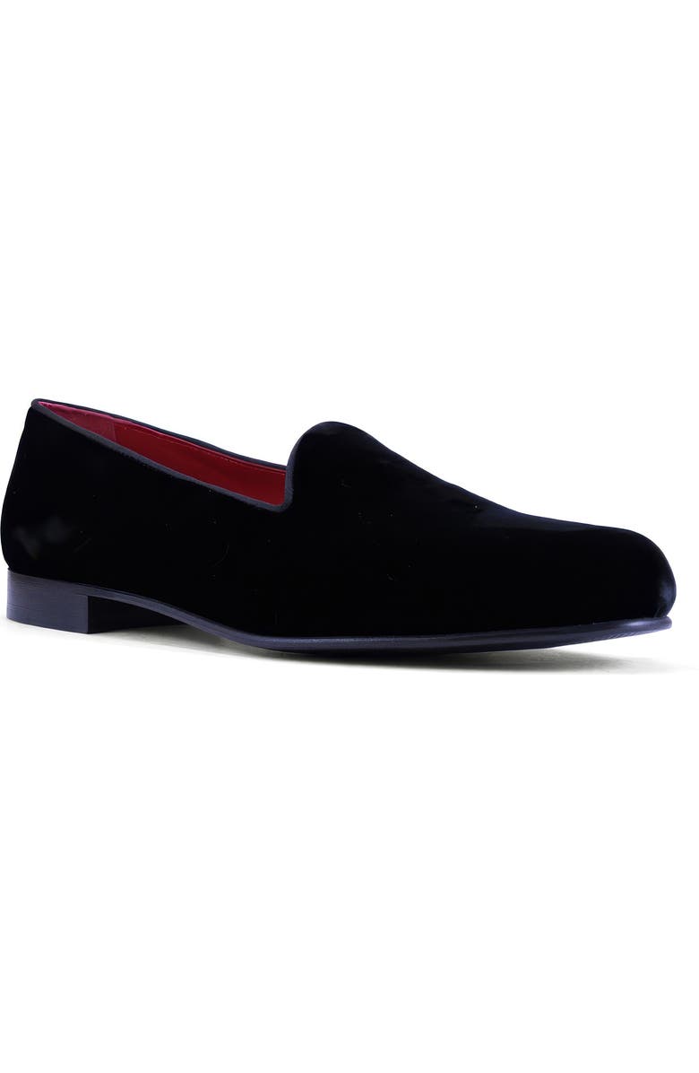 Zelli Italia Tux Velvet Venetian Loafer, Main, color, Black